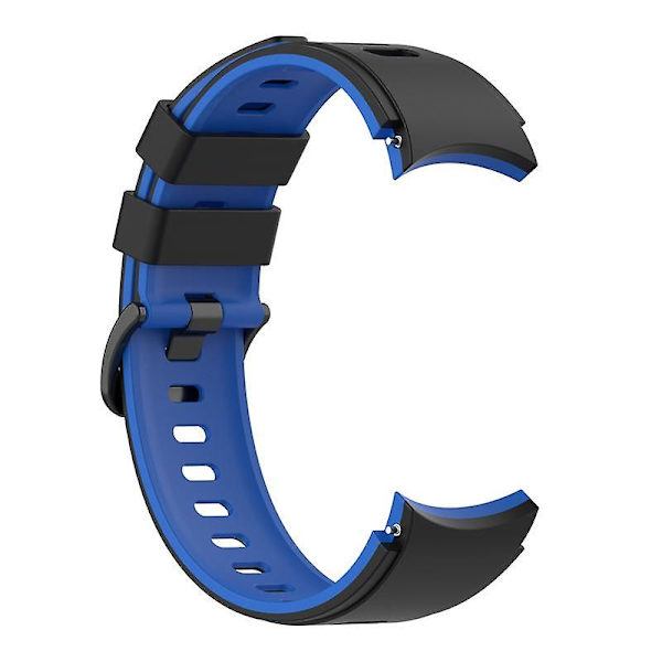 Dubbelfärgat silikonarmband för Galaxy Watch4/5/6 40mm 44mm/Watch6 Classic 43mm 47mm/Watch 5 Pro 45mm Black Blue