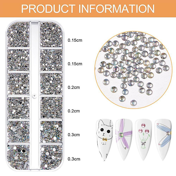 Krystaller Flatback Rhinestones for Negle Telefon Dekorasjoner Håndverk DIY Style 8