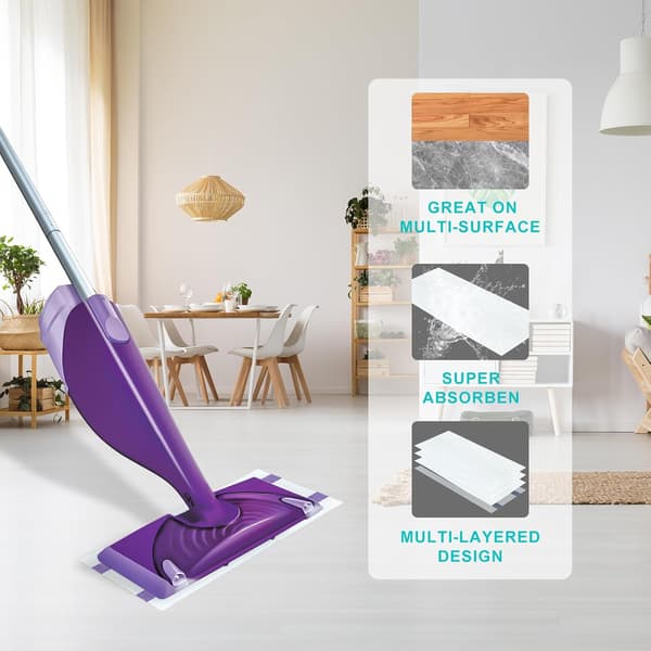 30-pack engångs-Wetjet-dynor påfyllning för Swiffer Wet Jet, spray-våtdynor påfyllning, kraftiga moppdynor påfyllning
