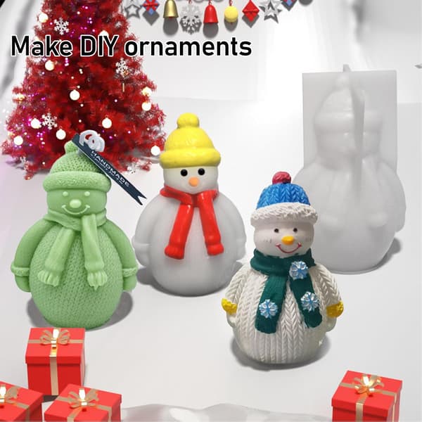 3D Julemand Silikoneform 2 Stykker Silikoneforme Støbeforme DIY Julemand Støbeform Fondant Silikoneform Lys