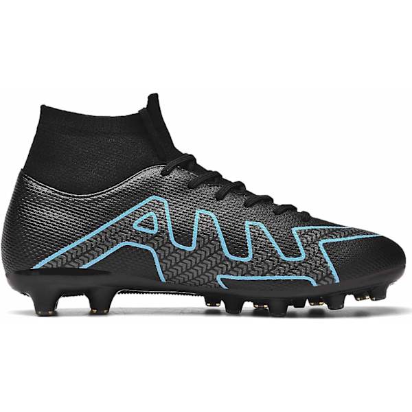 Fotbollsskor Herrar Utomhus High Top Spike Dobbar Fotbollsskor Professionella Friidrottsträningsskor black EU37