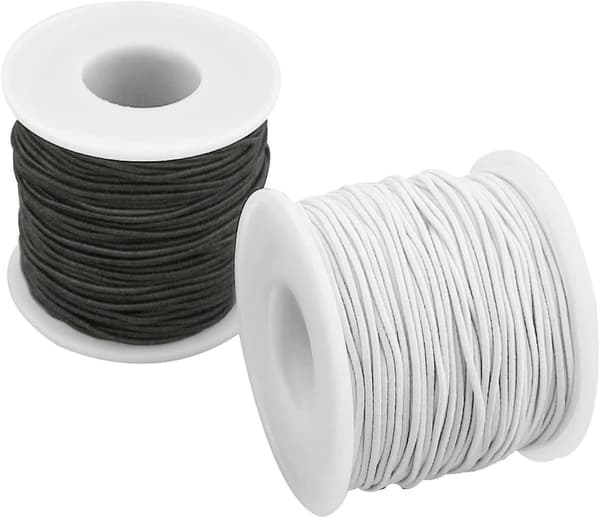 2 ruller 1 mm elastisk perlesnor til armbånd, elastisk snor til smykkefremstilling, syning, halskæde, 100 meter elastisk armbåndssnor til håndværk, perler