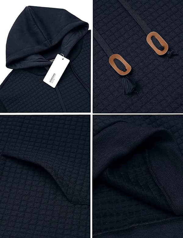Herre Sweatshirt Hipster Gym Langærmet Snøre Hætte Plaid Jacquard