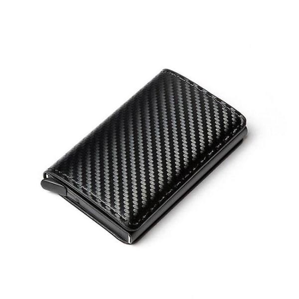 Antimagnetisk plånbok RFID-blockerande fickpengarklämma Kolfiberkorthållare Black