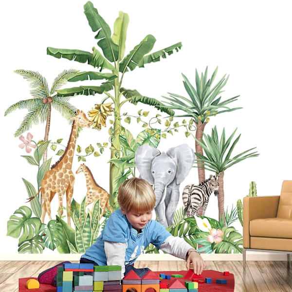 Forest Animal Tree Wall Decal, Animal Wall Sticker For Kids' Room, Fox Deer Wall Decor Nursery Children
