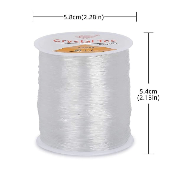 0,8 mm Crystal String Stretch Line - 100 m elastisk strängpärlsnöre för armband, elastisk pärlsnöre, lätt genomgående 10MM