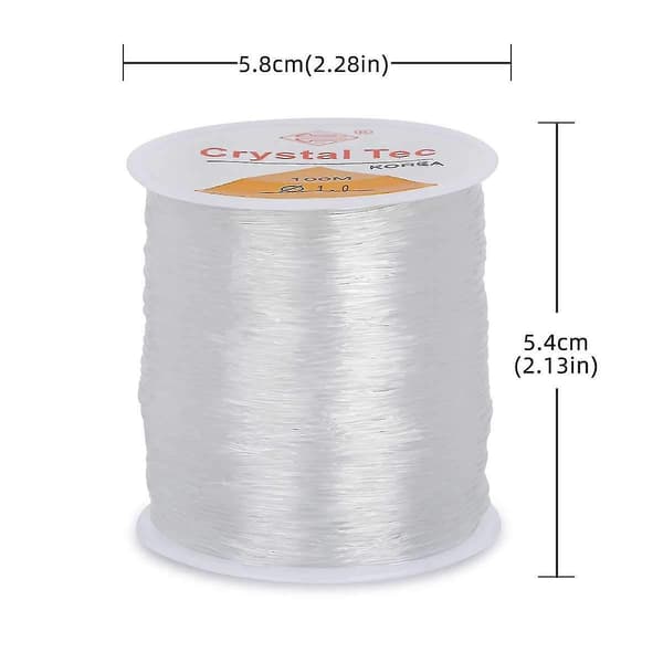 0,8 mm Krystal Elastiksnor - 100 m Elastisk Tråd til Perler, Elastisk Perlesnor, Let at Træde Igennem 10MM