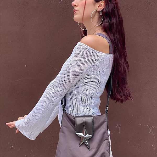 Dame Hul Ud Hæklet Strik Trøje Crop Tops Langærmet Trøje Cropped Style 24 S
