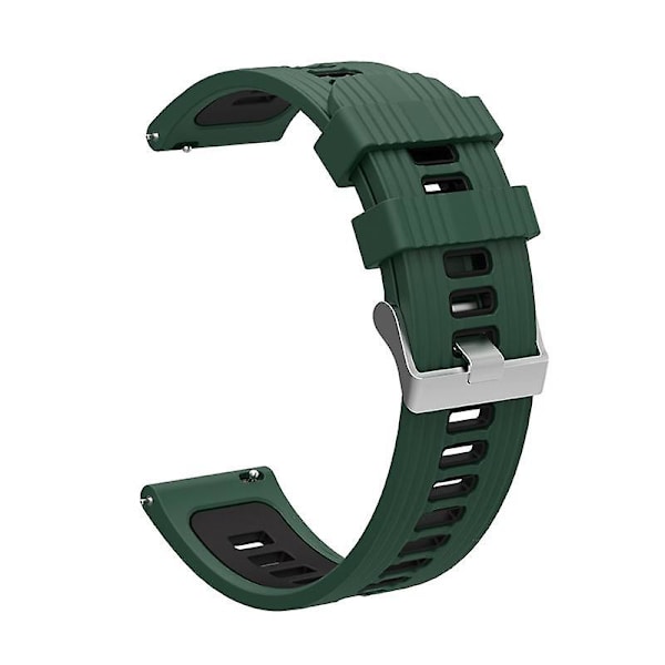 20mm Silikon Sportsreim For Galaxy Watch4/5/6 40mm 44mm/Watch6 Classic 43mm 47mm/Watch 5 Pro 45mm Blackish Green Black