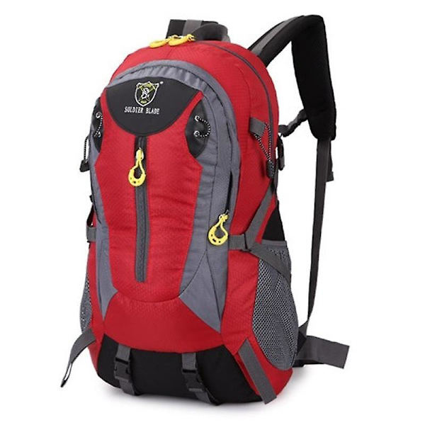 Utendørs Klatre Ryggsekk Casual Reise Sport Stor Veske Lett Nylon Skulderveske Red