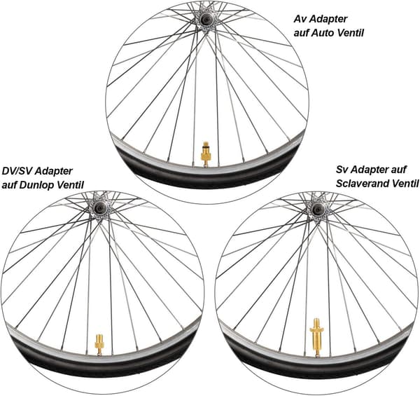 Cykeladapter, Uppblåsningsadapterset Pumpadapter Ventiladapter Schraderventil Prestaventil, Woodsventil