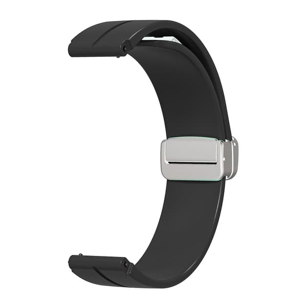 För Keep B4/Huawei Watch Fit Mini klockarmband 16 mm silikon handledsrem, silver vikspänne Black