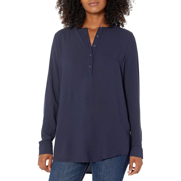 Långärmad vävd blus för kvinnor Style 4 XL