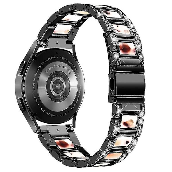 Urrem i rustfrit stål og resin til Huawei Watch GT 2 42mm/Watch 2/Honor MagicWatch 2 42mm Black Nougat Pattern