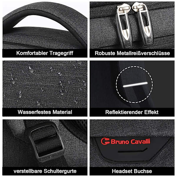 Rask Levering Laptop Ryggsekk, Forretningsreise Tyverisikker Slank Holdbar Laptop Ryggsekk Med USB Ladeport Black 26in