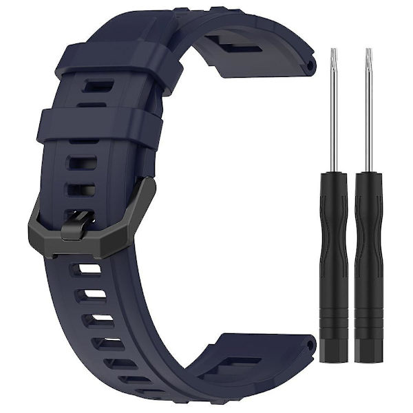 Silikoninen kellon ranneke säädettävä ranneke Huami Amazfit T-rex Ultra A2142 -kellolle Navy Blue