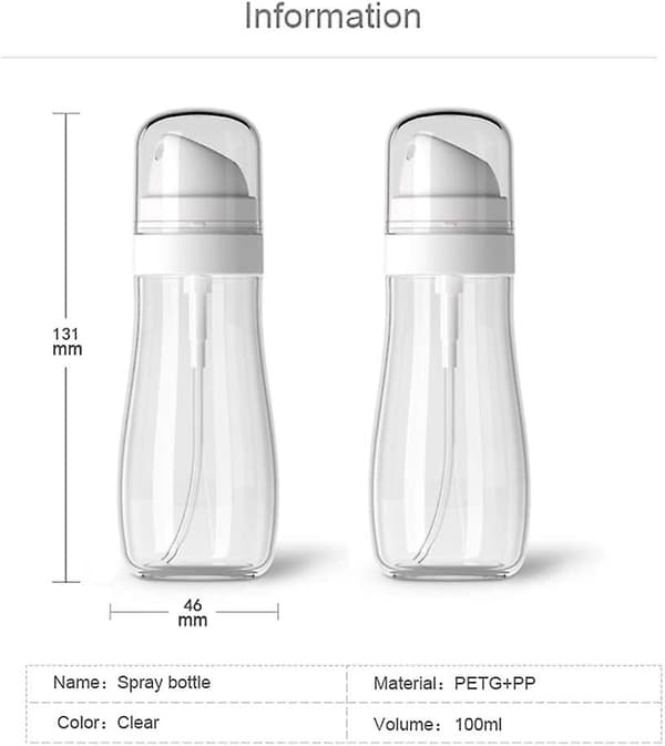 Matkakokoinen kirkas suihkepullo, 2 kpl Acsergery-lahja 100 ml / 3,3 oz sumutepullo