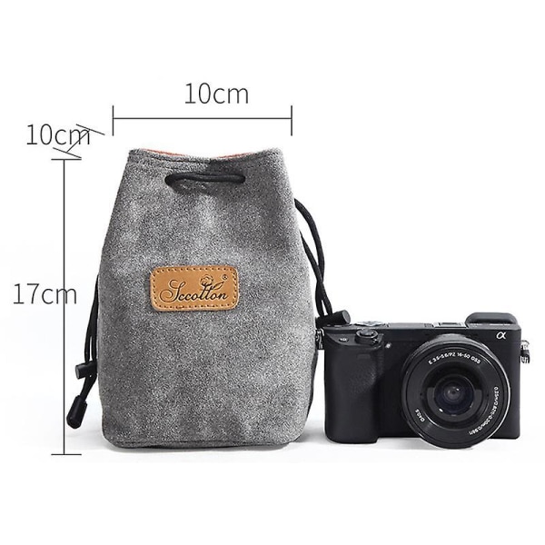 Stötsäker bärväska med dragsko för Canon Nikon DSLR kameraväska Square Grey