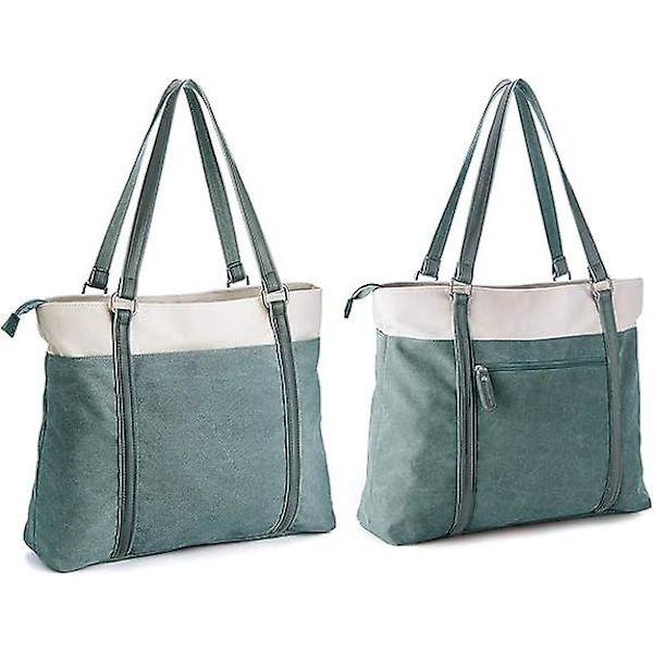 Dame Laptop Tote Arbejde Let Patchwork Canvas 15.6\" Tote Pung