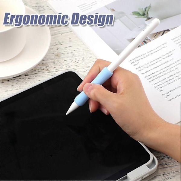 5 st Ergonomiska Grepp för Apple Pencil 1:a 2:a Gen/Apple Pen USB C, 2.4x0.5 Tum