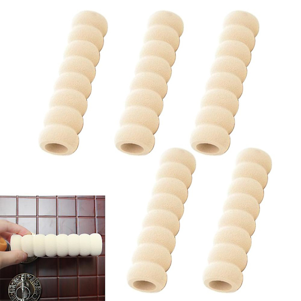 Ett set med 5 dörrknoppsskydd, dörrhandtagsskydd i skumgummi för att skydda barn Beige