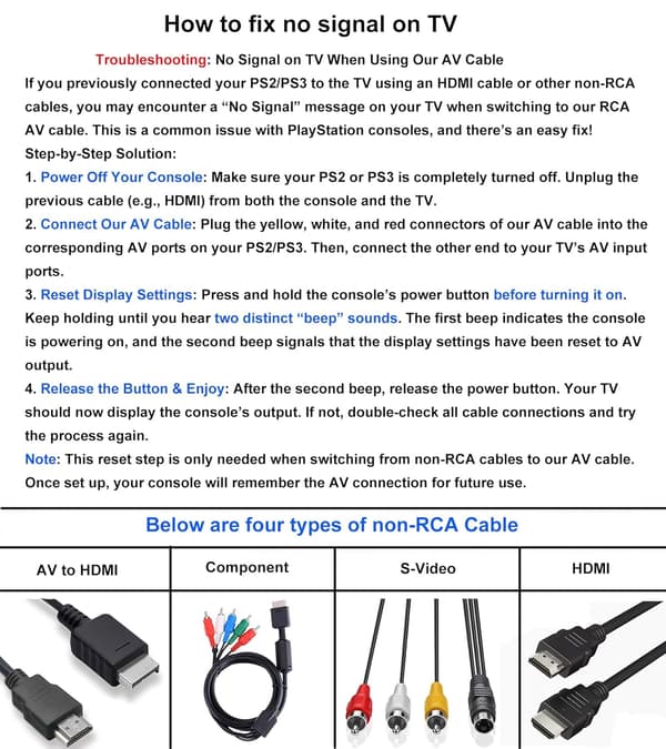 PS2 PS3 AV-kabel, AV til RCA-ledning for PlayStation 2 3 /PS2/PSX/PS3 Slim (1,8 m)