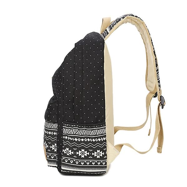 Ruckscke Schule Casual Canvas Schulrucksack + Khltasche + Federmppchen Fr Mdchen/damen - Schwarz