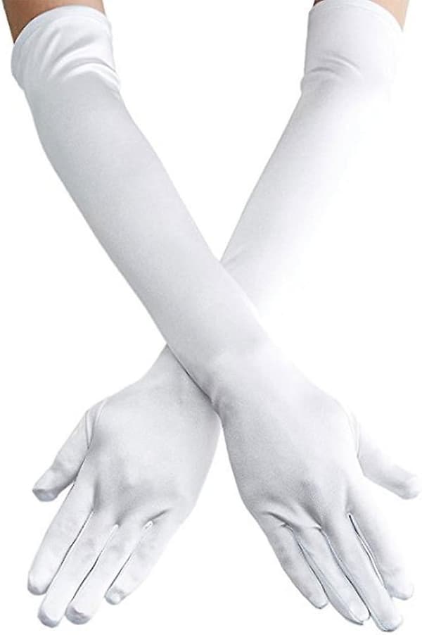 Dame 22' Lange Brudesateng Fingerdansehansker