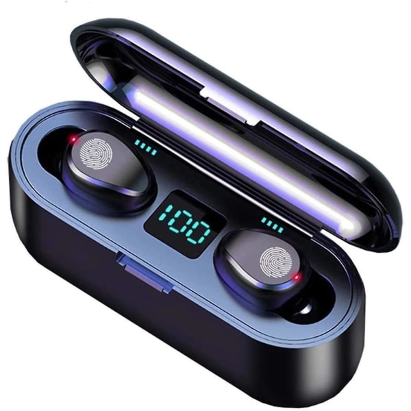 Bluetooth-hörlurar, 5.0-hörlurar med 2000 mAh laddningsfodral LED-batteridisplay 60 timmars speltid In-ear Touch Bluetooth-headset Ipx7 Vattentät True Wireless