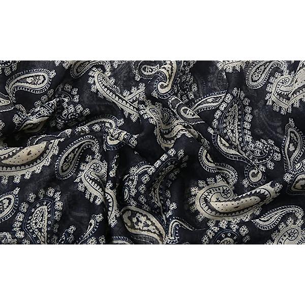Dam Scarf Sjal Svart Paisley Med Acsergery En Vacker Lätt Wrap Lång Hals Loop Present
