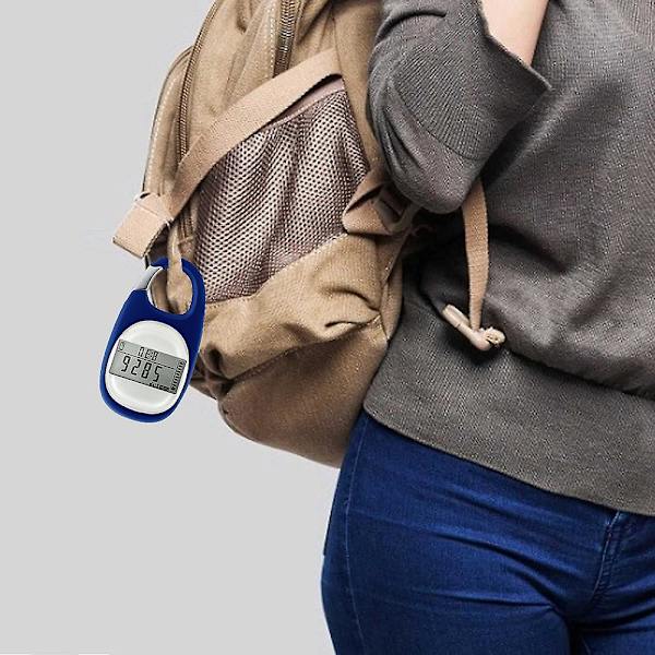 3D Digital Enkel Stegräknare med Clip-On, Stegräknare med Clip, Minnesfunktion, Stegavstånd i Miles/km, Träningsaktivitet, Kalorier, För Män Blue