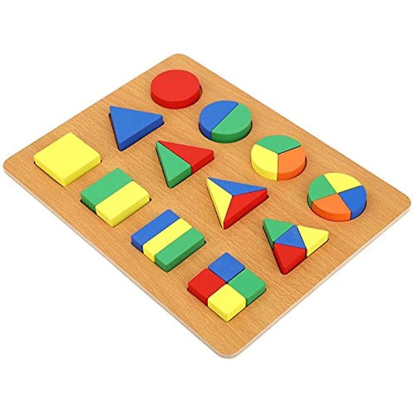 Ritoeasysports Formgjenkjenningsleke Geometrisk Formgjenkjenningsbrett Tre Tidlig Læring Pedagogisk Leke for Barn (geometrisk Formgjenkjenningsbrett) E