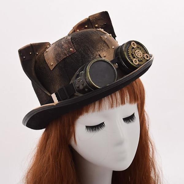 Steampunk Hat med Katteører til Kvinder