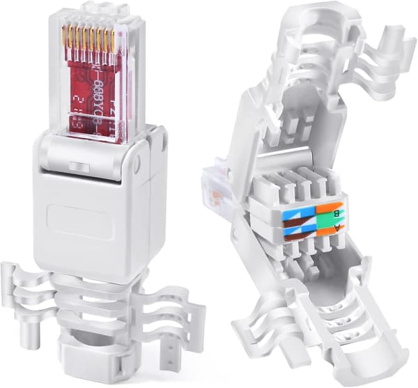 Netværksforbindelse RJ45 Cat6 Cat5e Værktøjsfri Stik LAN UTP Ethernet Kabel Krympeprop Med