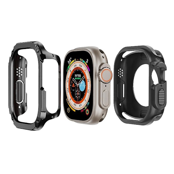 Stötsäkert TPU+PC-skyddsfodral för Apple Watch Ultra 49mm Black