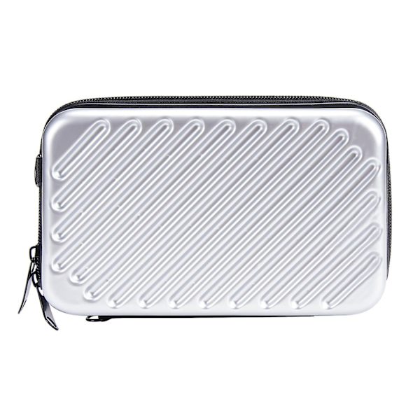 BAELLERY N1203 Mini Resväska Hård Skal Makeup Väska ABS+PC Bärbar Kosmetika Telefon Crossbody Väska Silver