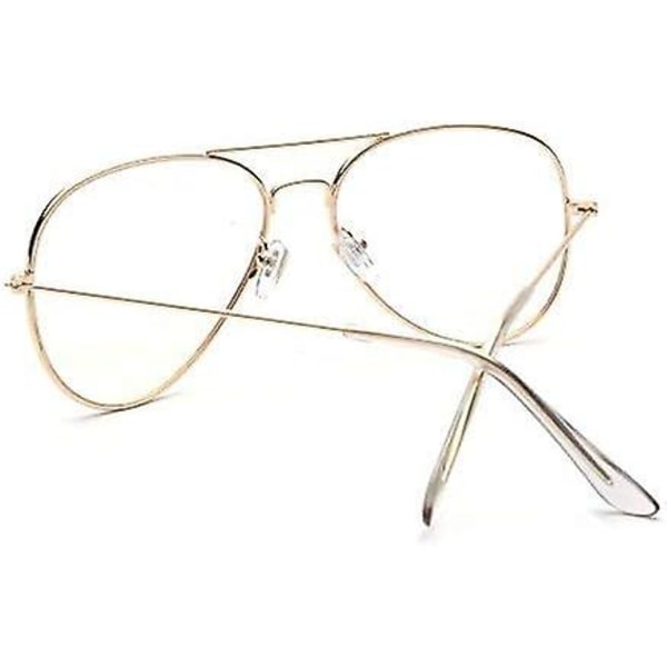 Klassisk Metal Mode Klare Glas Briller Stel Briller Til Kvinder/mænd Gold