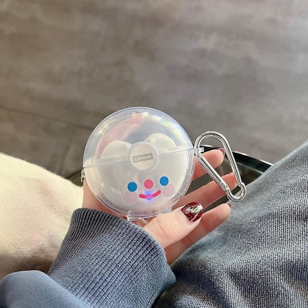 TPU-fodral för Lenovo LP80 Bluetooth-hörlurar, mönstrad, transparent, anti-fall-skydd Smile Face