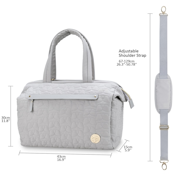 Multi-fickor Baby Blöjväsk Väska Stylish Stor Kapacitet Multifunktionell Baby Changin grå