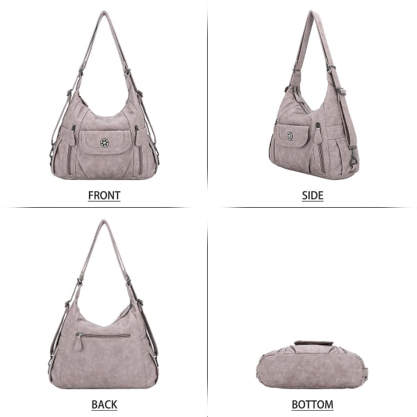 ANGEL KISS A-0118-5G PU-läder dragkedja axelväska för kvinnor justerbar crossbody väska Purple G361