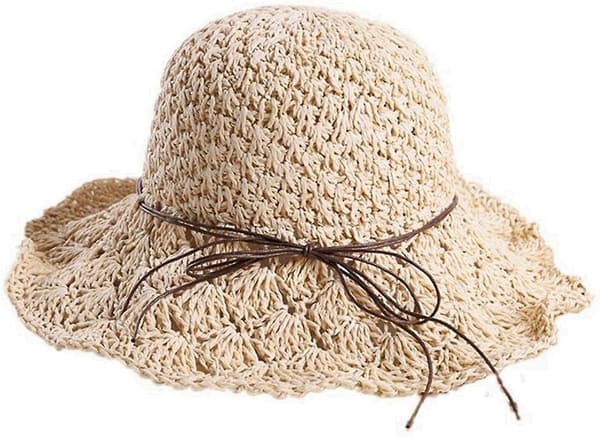 Sol Stråhatte til Kvinder Foldbar Floppy Strand Sommerhat Oversized Vævet Bred Style 1
