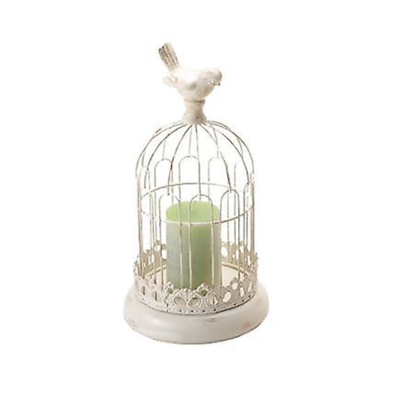 Dekorativa ljushållare för fågelbur, set med 2 shabby chic värmeljusburar, 10"/12" höga