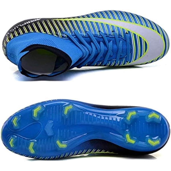 Fotbollsskor för män Fotbollsskor Spikes Skor High-Top Utomhus/Inomhus Träning Atletisk Sneaker blue EU44