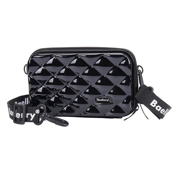 BAELLERRY N1206 ABS+PC Hård Skal Kosmetika Väska Toalettväska Organizer Mini Crossbody Väska Black