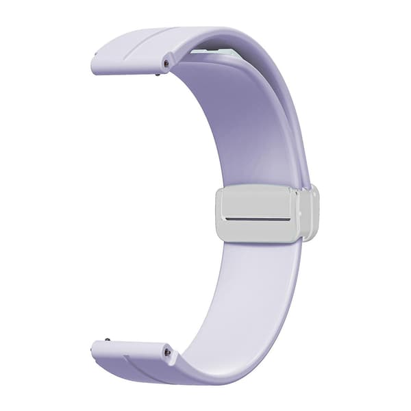 För Keep B4/Huawei Watch Fit Mini klockarmband 16mm silikon handledsrem, silver fällbart spänne Purple