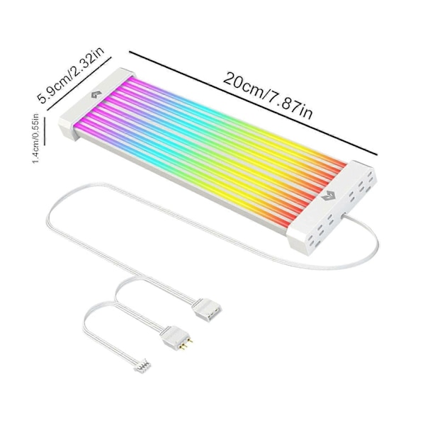ARGB kabel forlænger PC | Forlænger RGB forsyning, og 360 graders buet design for en lysere lyskilde om dagen, spil