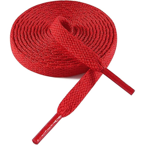 Flate Skotråder 8mm Brede Skotråder For Sneakers  Premium Trener Skotråd  Erstatninger For Sportskotråder Red 28-  ( 70 cm )