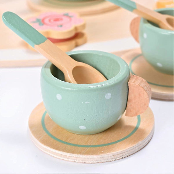 Leikkikeittiön tarvikkeet Puinen vatkainsetti Leikkiruokasarjat Lasten keittiöroolileikkeihin Lelu Sekoitin Leivo Keksit Leikkisetti Ruoanlaitto Keittiölelut 15pcs Tea Set