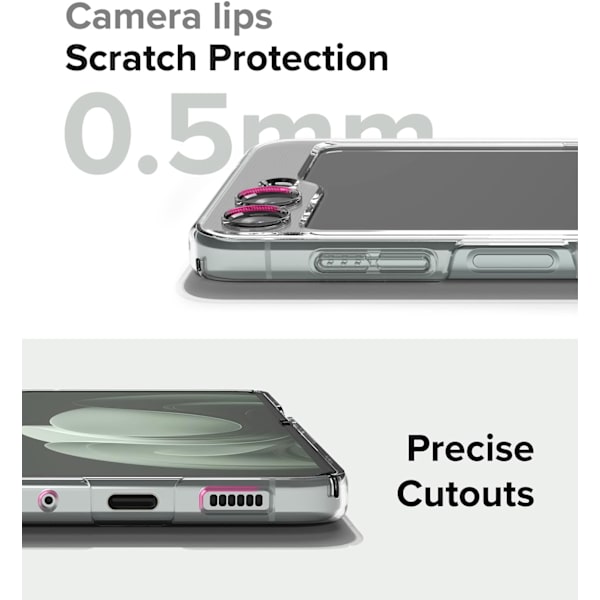 Smalt fodral kompatibelt med Samsung Galaxy Z Flip 5, Ultratunt Hårt PC-fodral som inte gulnar, Transparent Telefonfodral för Z Flip 5 5G (2023)