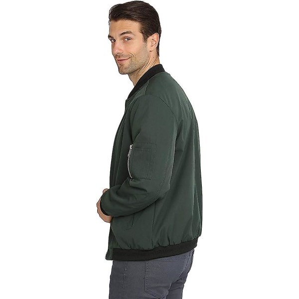 Lett fritidsjakke for menn Softshell Flight Bomber Varsity Vindjakke Green 2XL